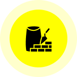Icon of construction materials and tools.