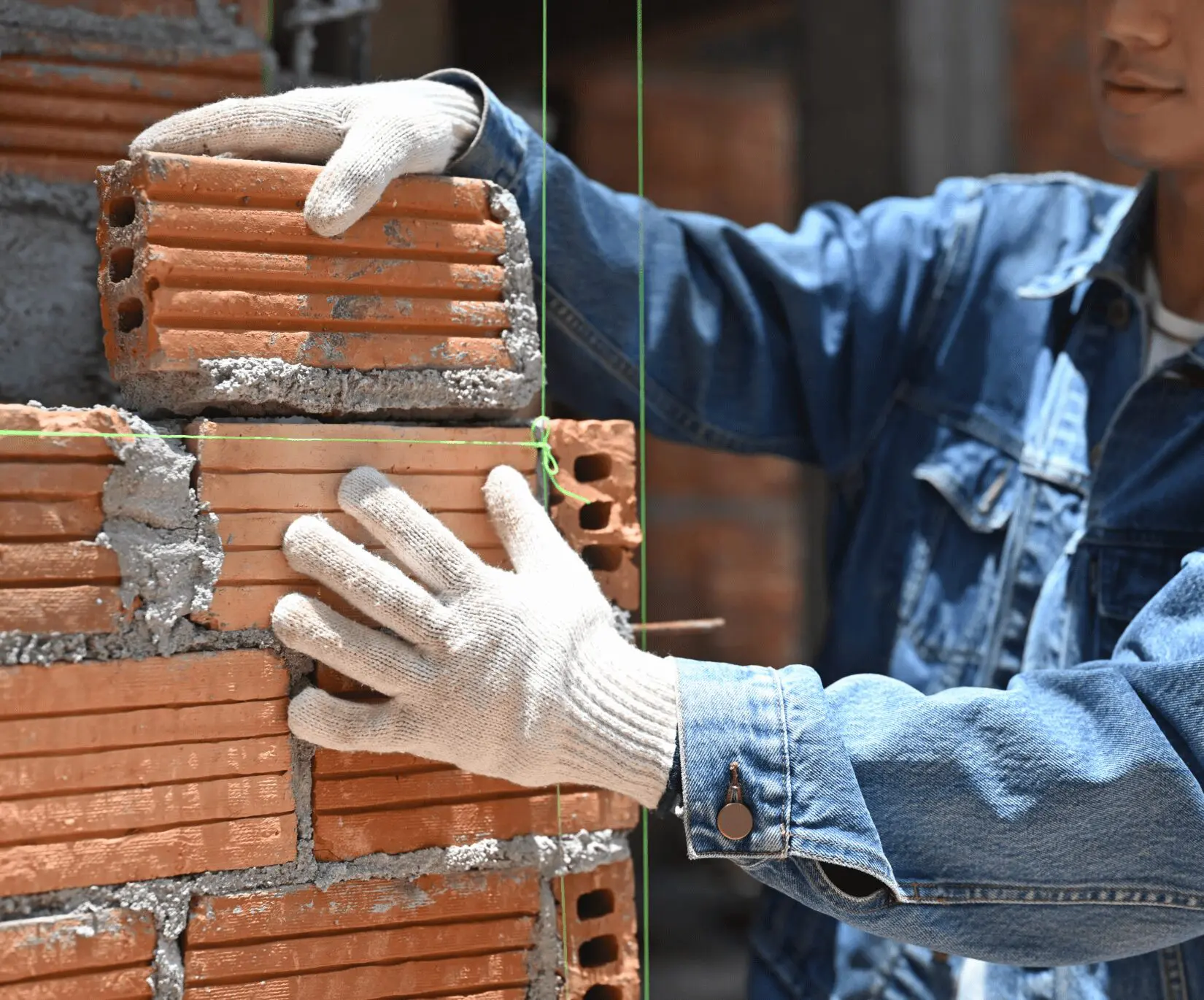 service img (1) Builder placing bricks with protective gloves.